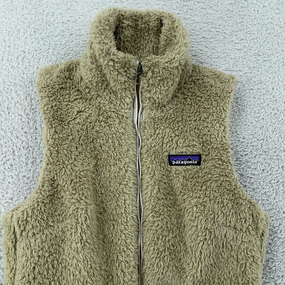 Patagonia Vest Womens XS Tan Los Gatos Fleece Sherpa High Pile Full Zip Pockets